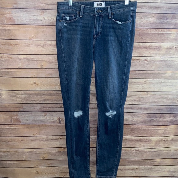 Paige Verdugo Ultra Skinny Factory Distressed Jeans - Picture 2 of 10